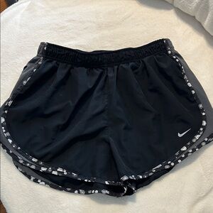 Nike Women's Black Athletic Shorts with White Accents